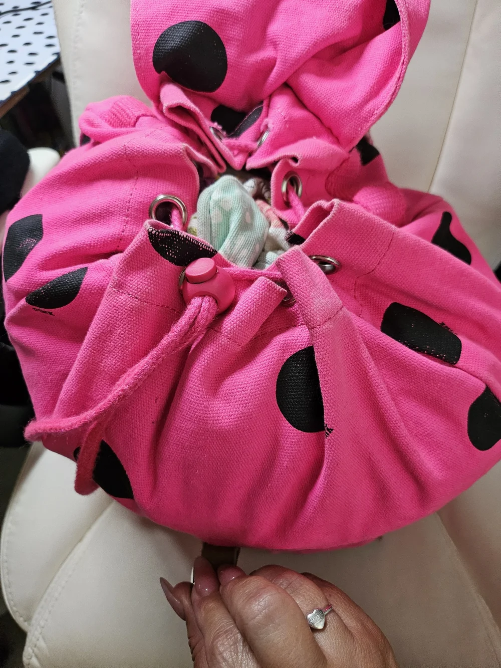 PINK Victoria's Secret Hot Pink Polka Dot Backpack